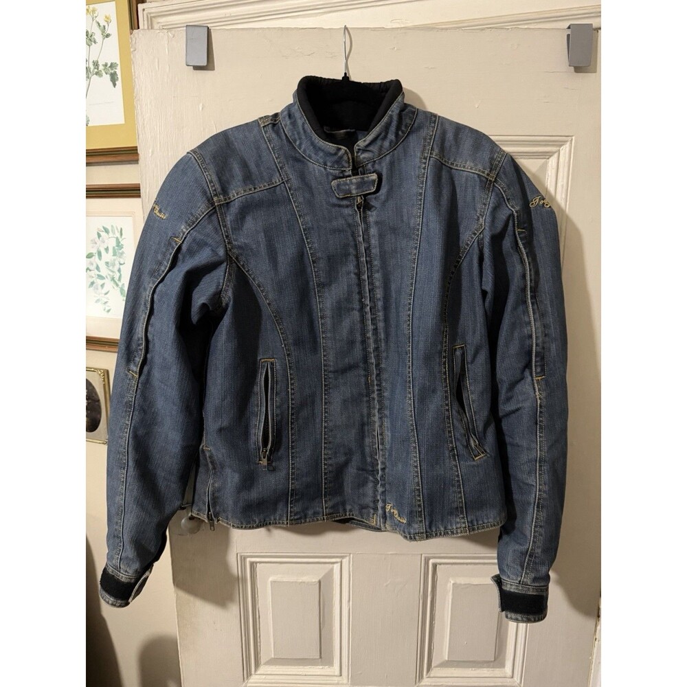 Tourmaster Indigo Women’s Denim Motorcycle Jacket Armor Blue XL 14-16